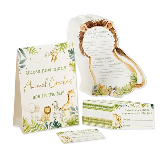 Safari Baby Advice Card & Baby Shower Game Set